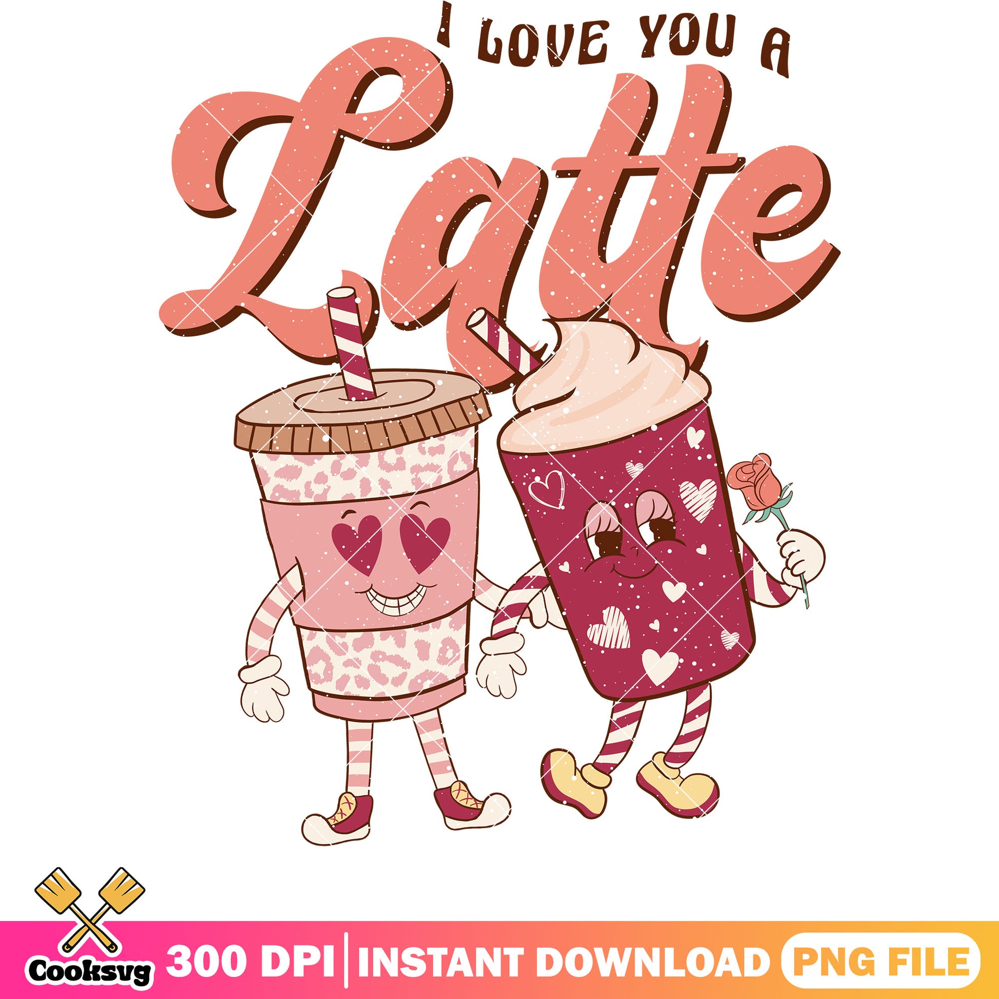 I love you latte valentine png design, latte valentine png