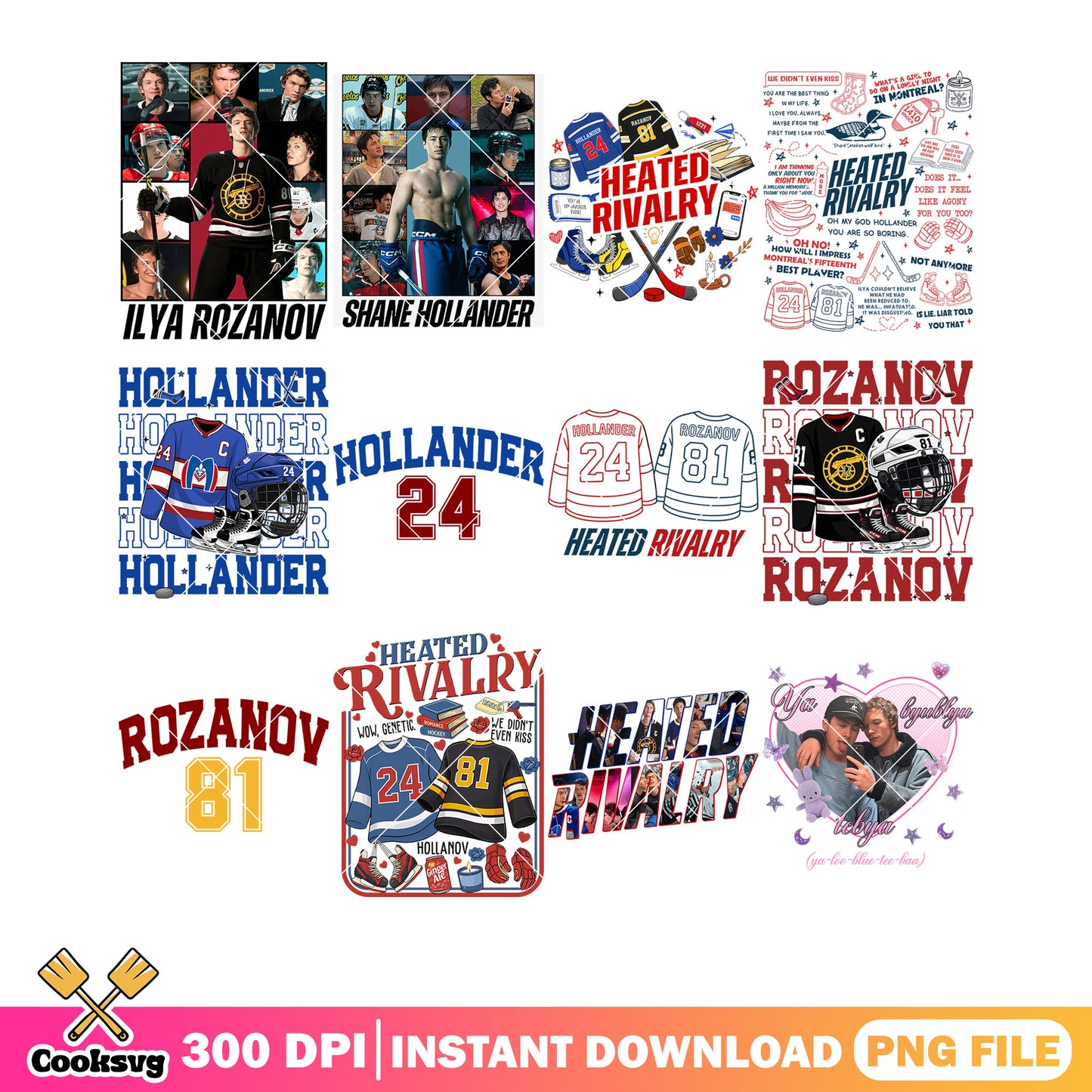 Ilya hollander collection png bundle, hollanov png, heated rivalry png