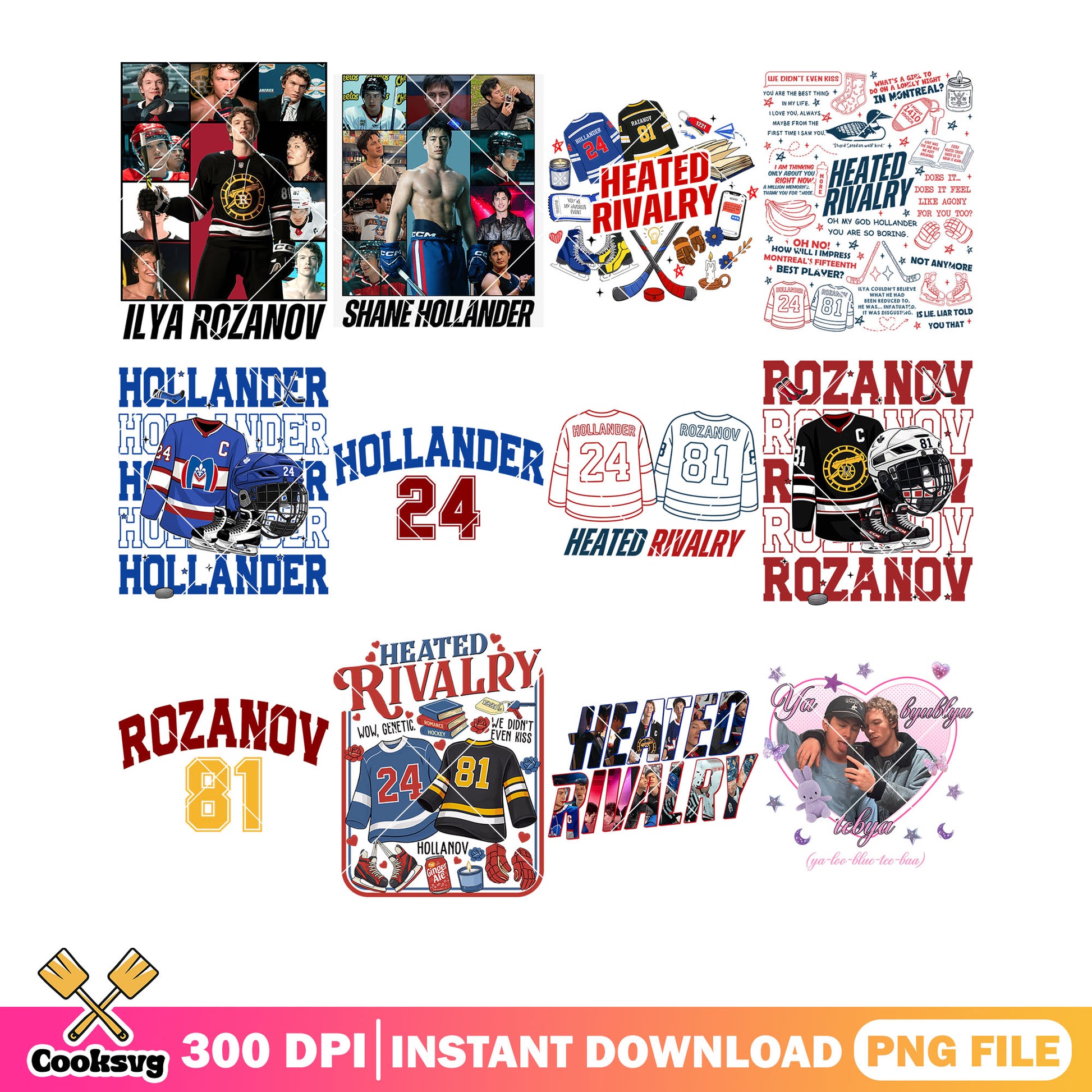 Ilya hollander collection png bundle, hollanov png, heated rivalry png