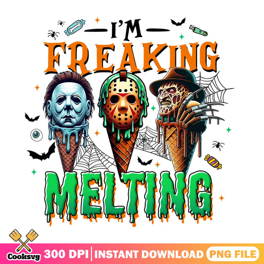 Im Freaking Melting Horror Characters PNG, Halloween PNG, Horror Movie PNG