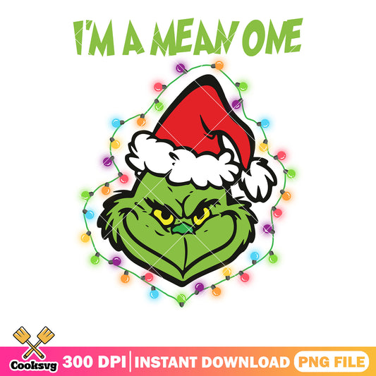 Im a mean one png, santa claus costume png, grinchmas png