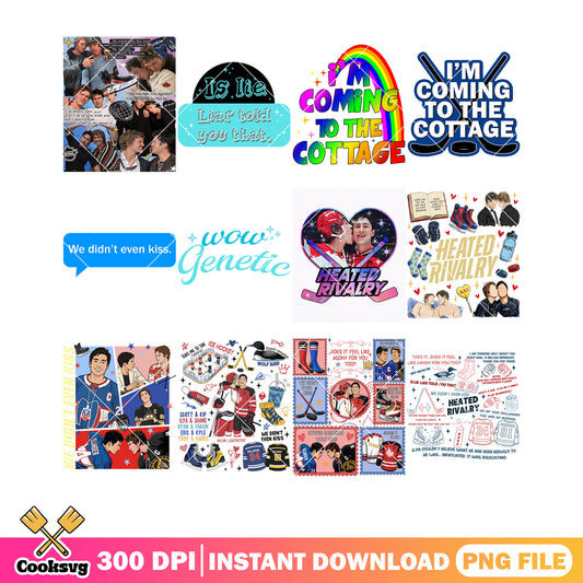 Im coming to the cottage collection png bundle, heated rivalry png