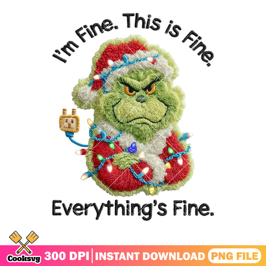 Im fine this is fine png, how grinch stole the christmas png