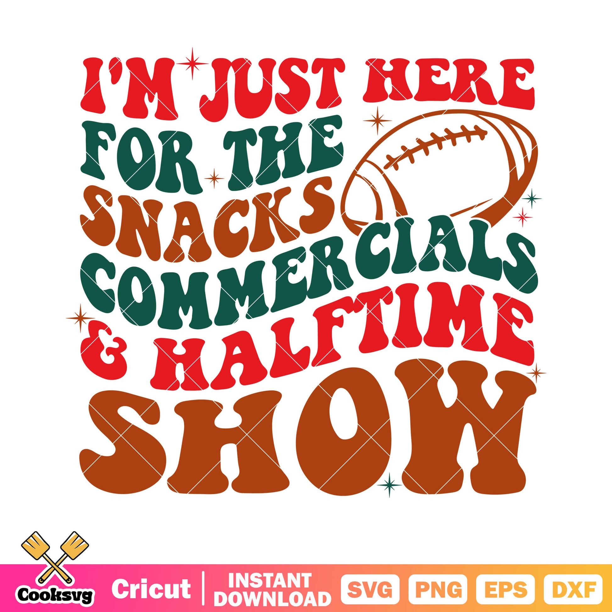 Im just here for the snacks commercials svg, rugby ball svg