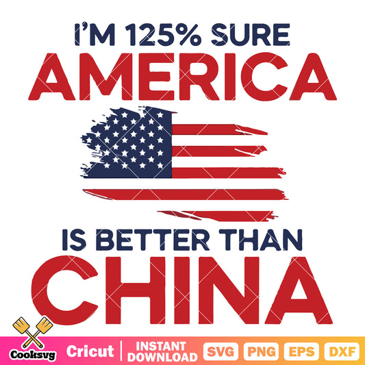 Im sure america better than china svg, china america​ svg