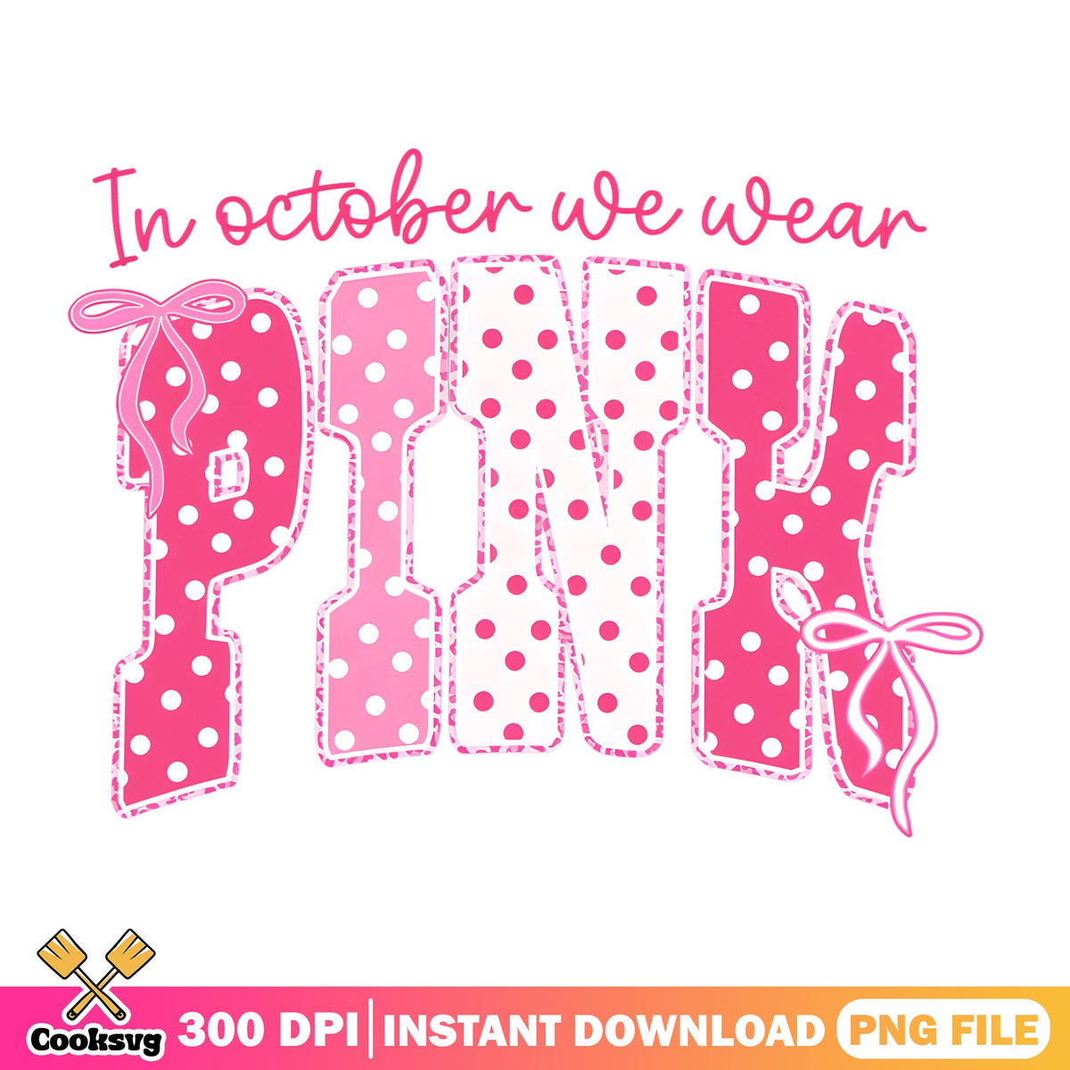 In October We Wear Pink PNG, Breast Cancer Awareness PNG, Pink Ribbon PNG