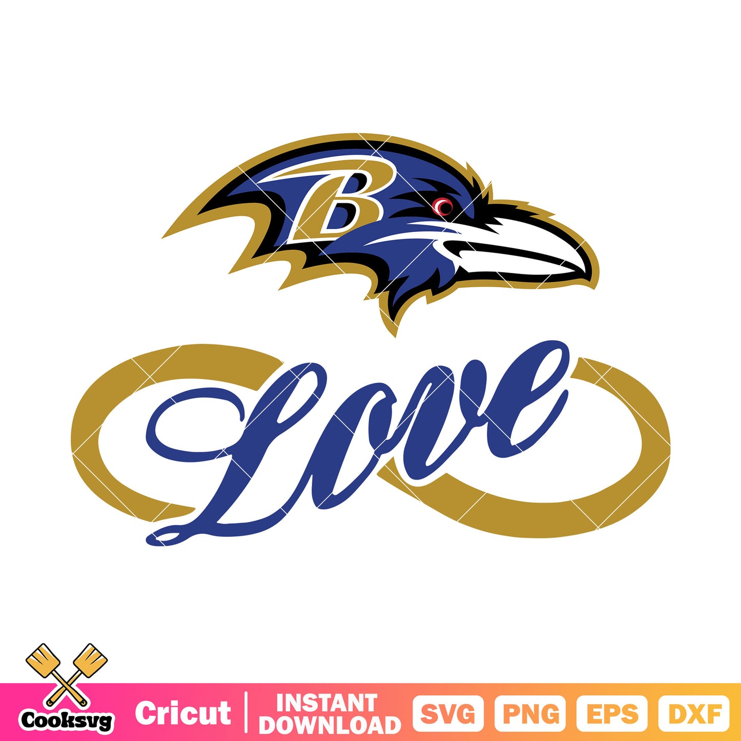 Infinity love ravens svg. ravens baltimore svg, falcons football​ svg