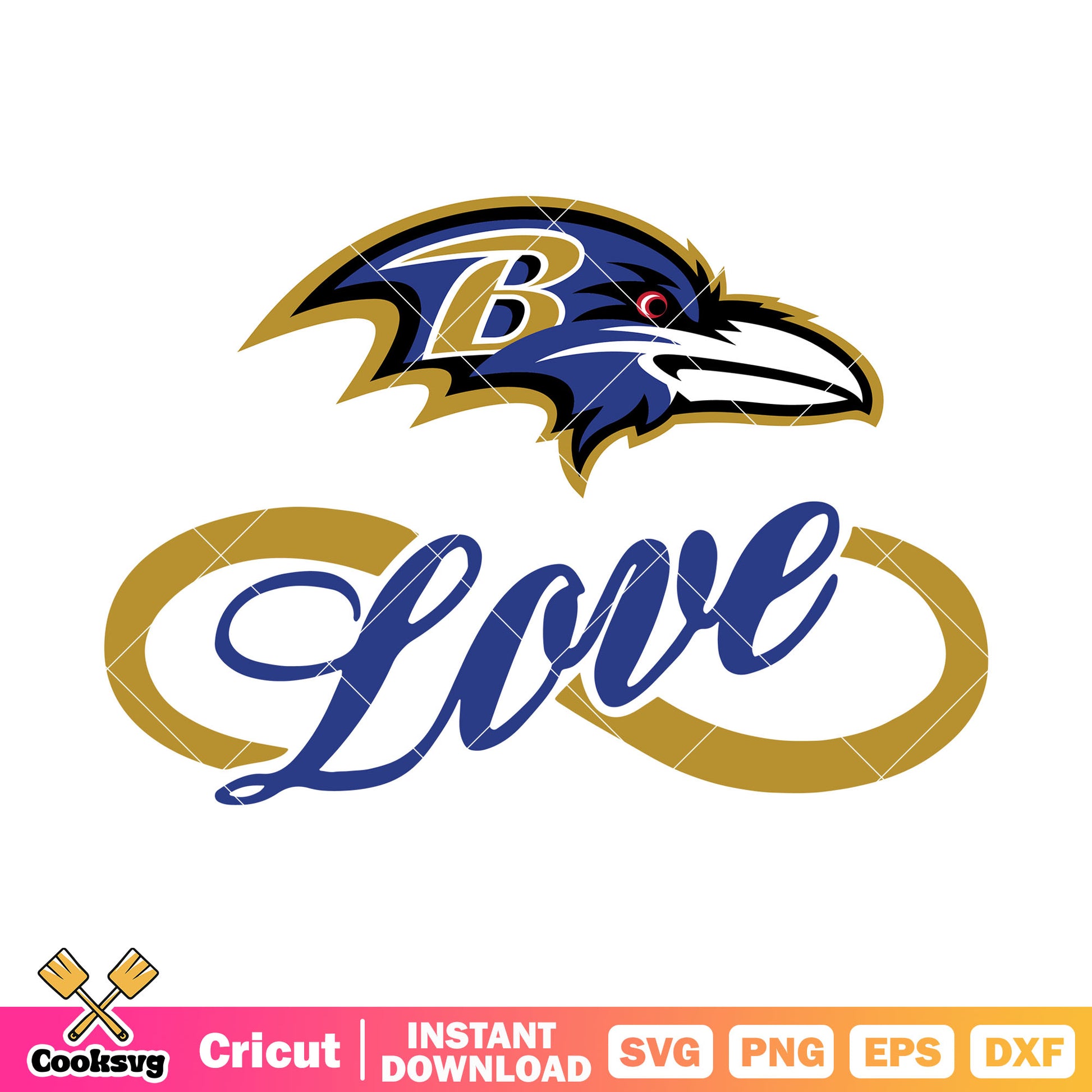 Infinity love ravens svg. ravens baltimore svg, falcons football​ svg