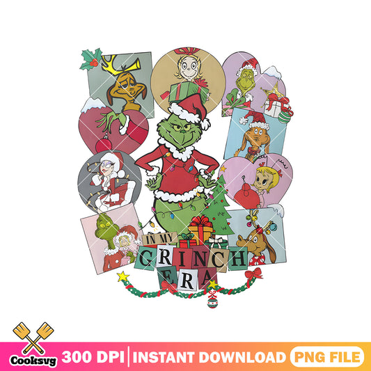 In my christmas grinch era png design, in my grinch era png