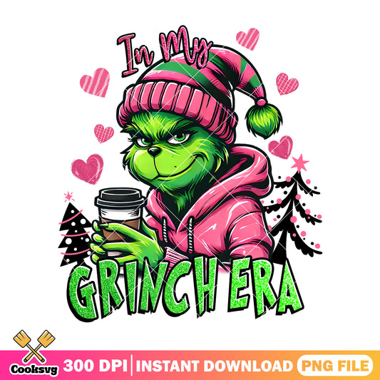 In my grinch era hoodie png, grinch costume​ png, christmas​ png
