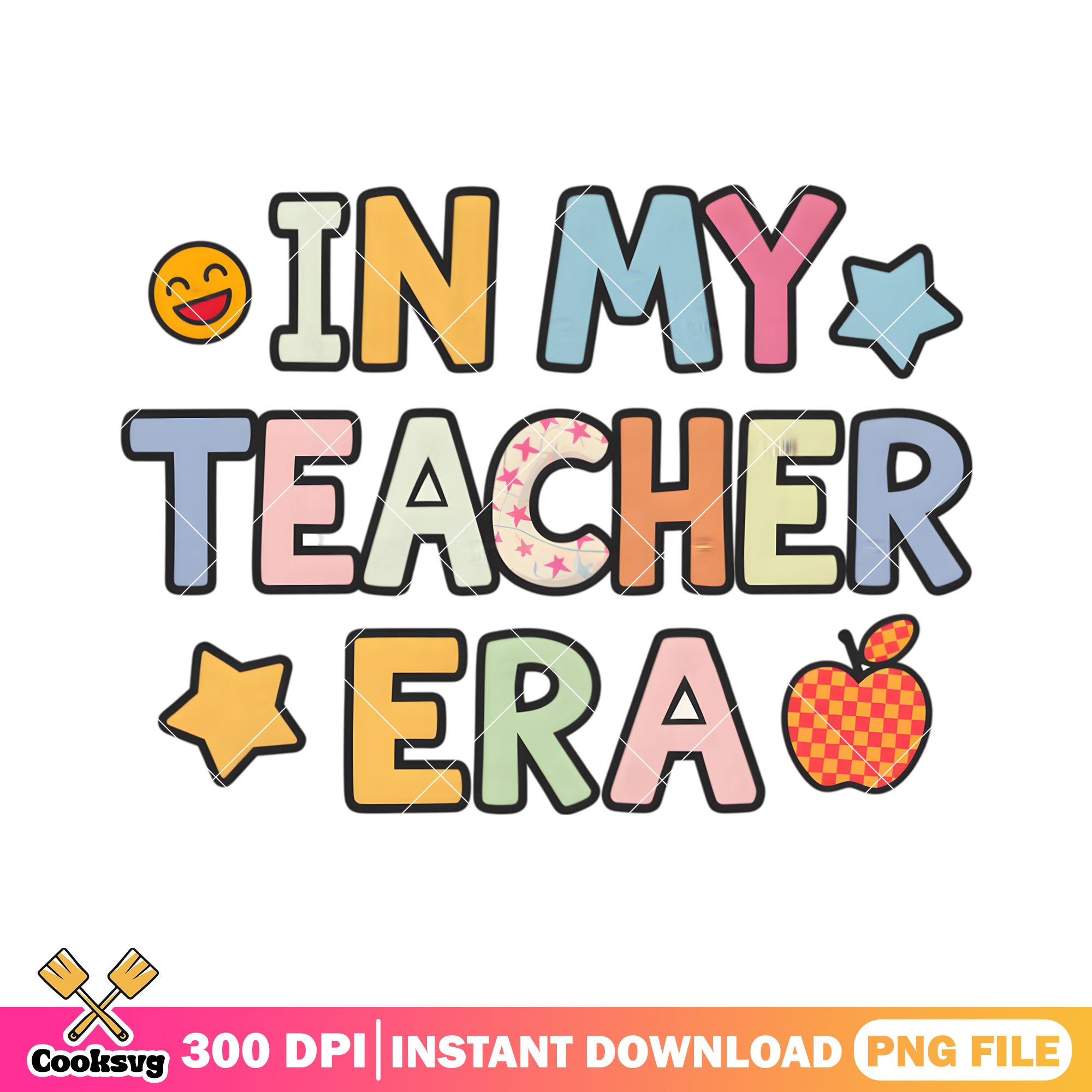 In my teacher era png, happy back to school png, star art png – Cooksvg