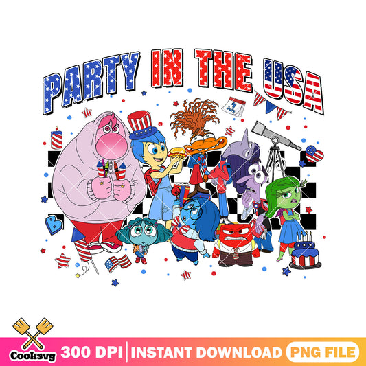 Inside out party in usa png, the party usa​ png, inside out 2 png