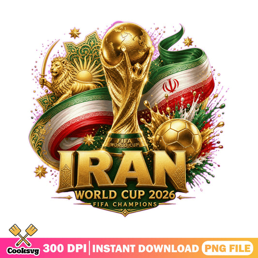 Iran World Cup 2026 PNG, FIFA Champions Soccer PNG, Iran Flag PNG