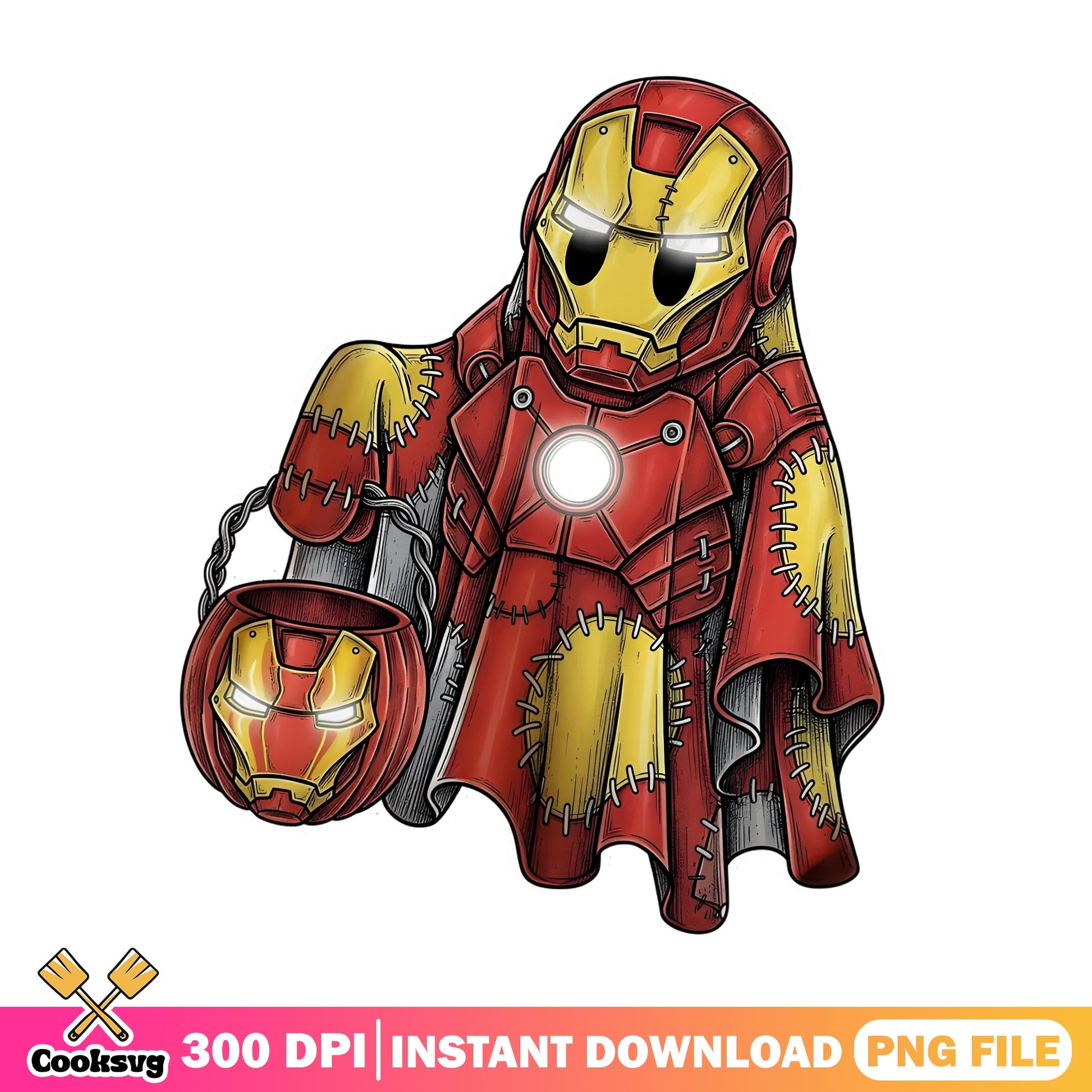 Iron Man Halloween Ghost PNG, Marvel Halloween PNG, Spooky PNG