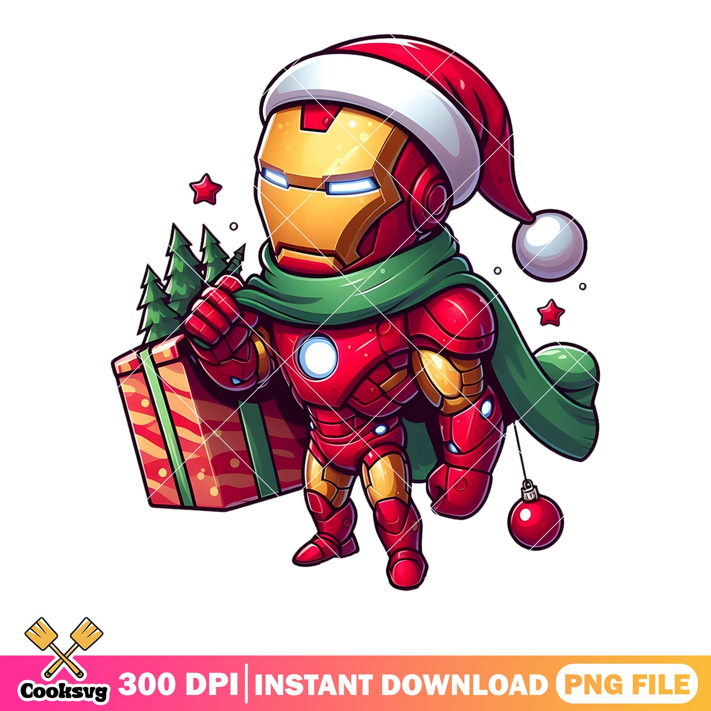 Iron man christmas tree gift png, christmas tree png, tony stark png