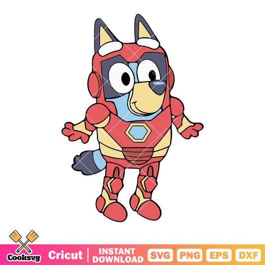 Iron man costume svg, bluey movie​ svg, cartoon for kid svg