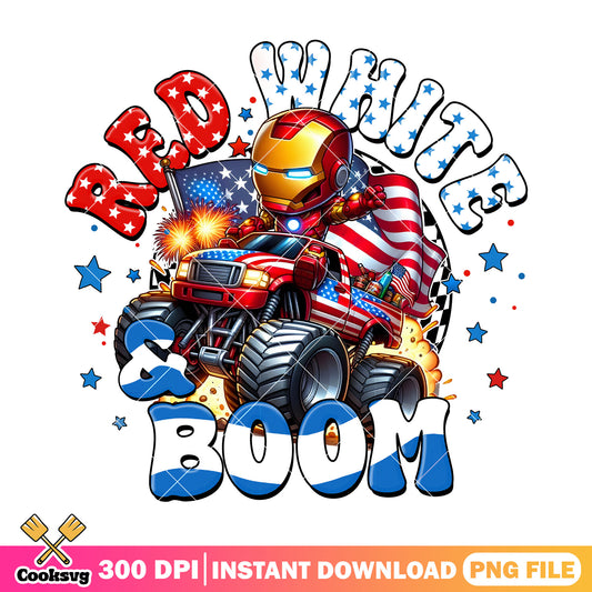 Iron man red white boom png, america red white png, cute iron man​ png