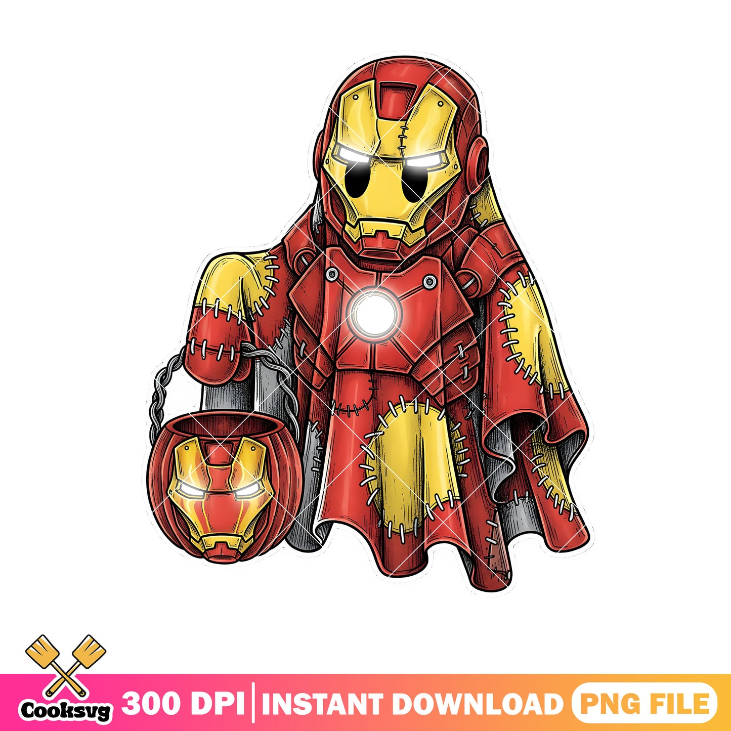 Iron man scary ghost png, iron man png, halloween ghost png