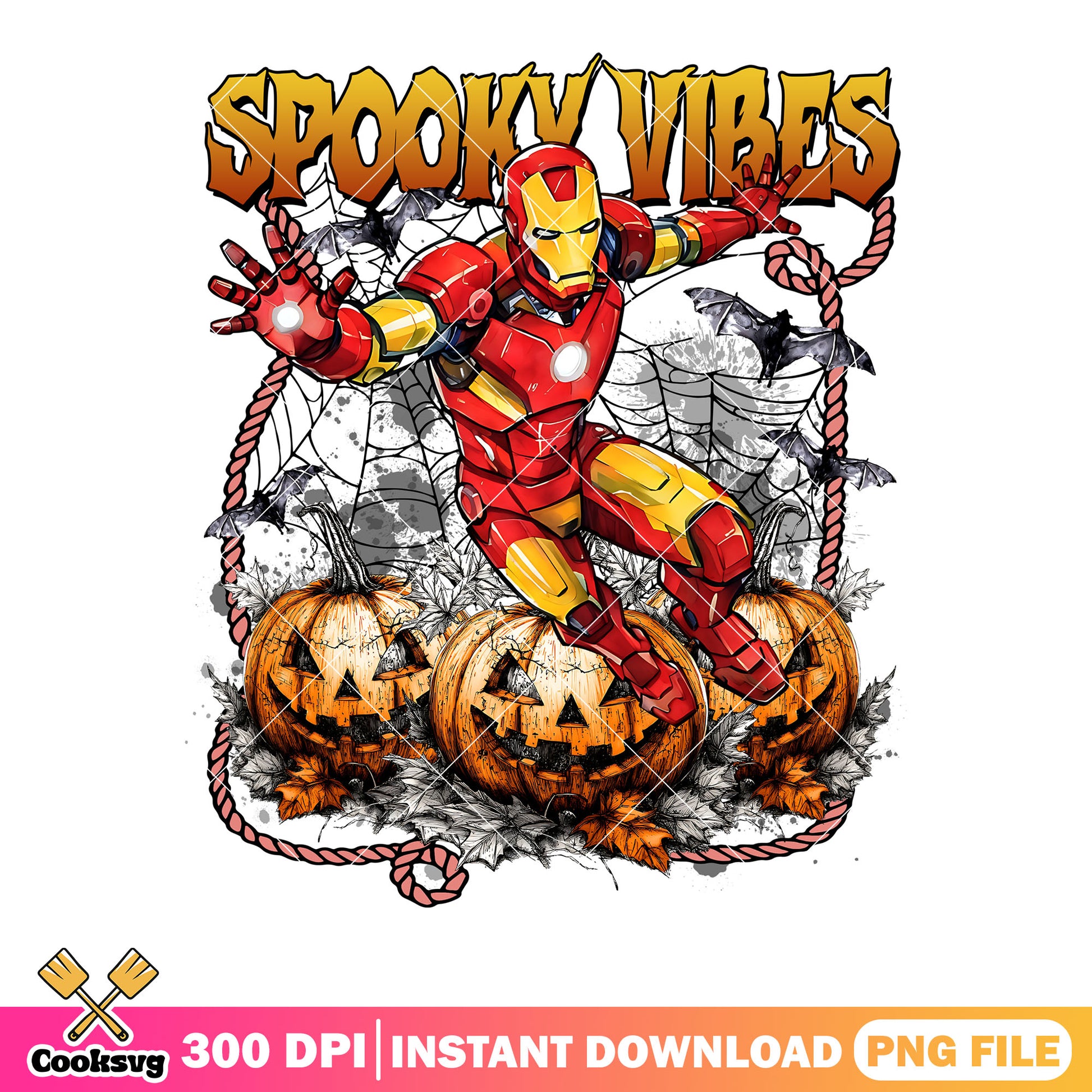 Iron man spooky png, halloween vibes png, marvel halloween png