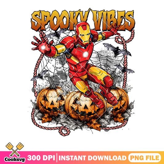 Iron man spooky png, halloween vibes png, marvel halloween png