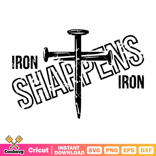 Iron shappens Iron black svg design, nail cross tattoo​ svg