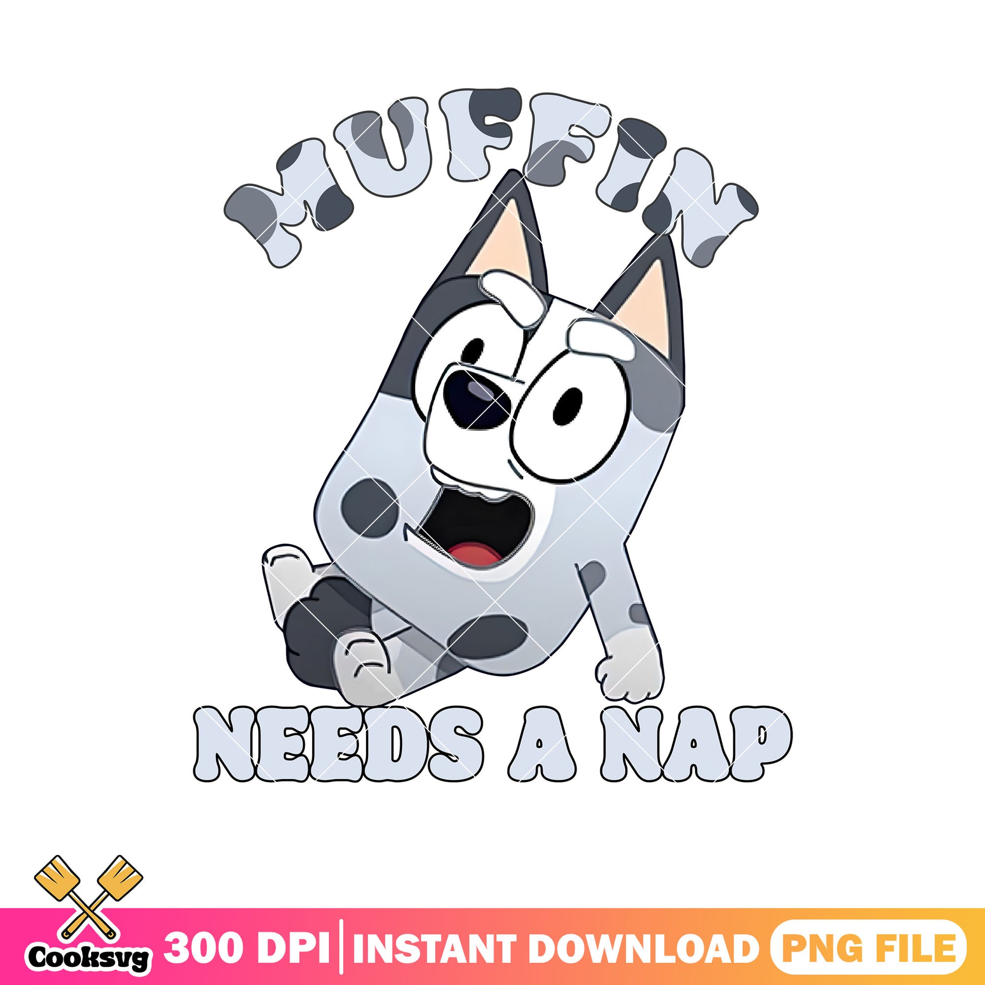 Irritable bluey muffin needs a nap png, bluey episode png, character bluey png