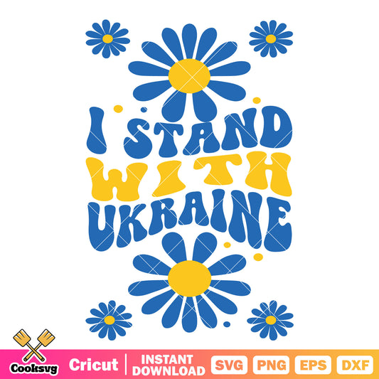 I stand with ukraine flower svg, i stand with ukraine​ svg