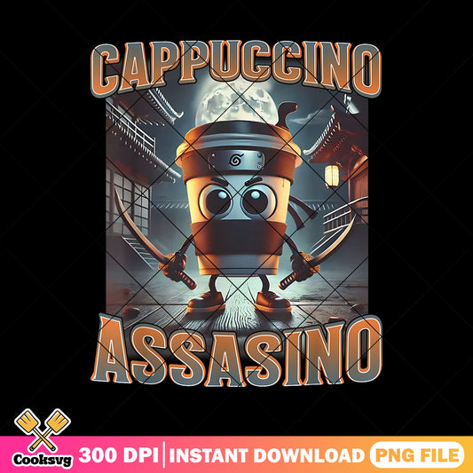 Italian cappuchino assasino png, tik tok meme png, italian brainrot png
