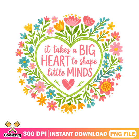 It take a big heart png, flower quotes png, trending quote png