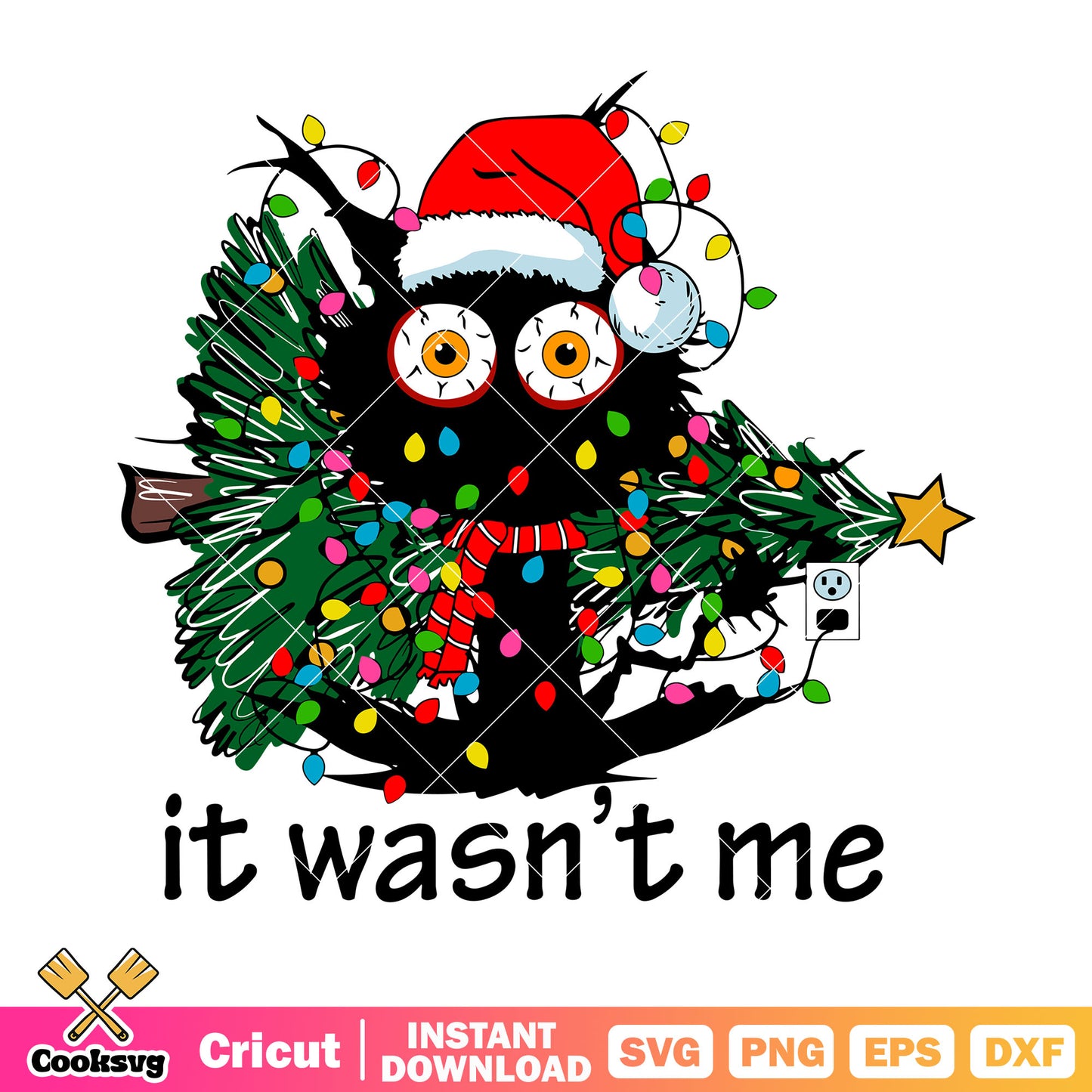 It wasnt me svg, christmas hat svg, chrismas pine tree svg
