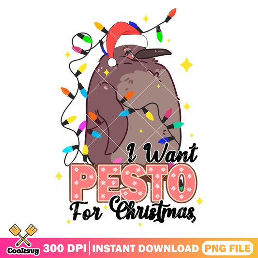 I want pesto for christmas png, merry christmas png, christmas lights png