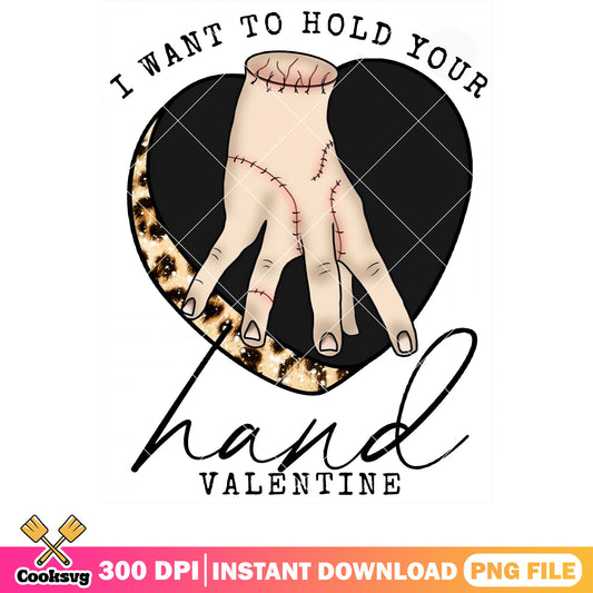 I want to hold your hand valentine png, horror valentine png