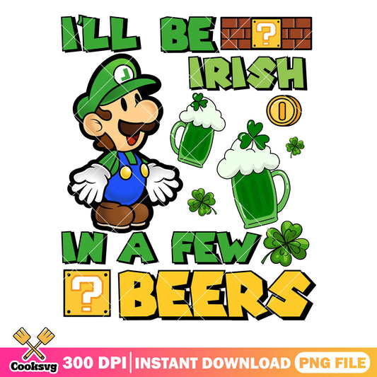I will be irish in a few beer mario png, mario cartoon png