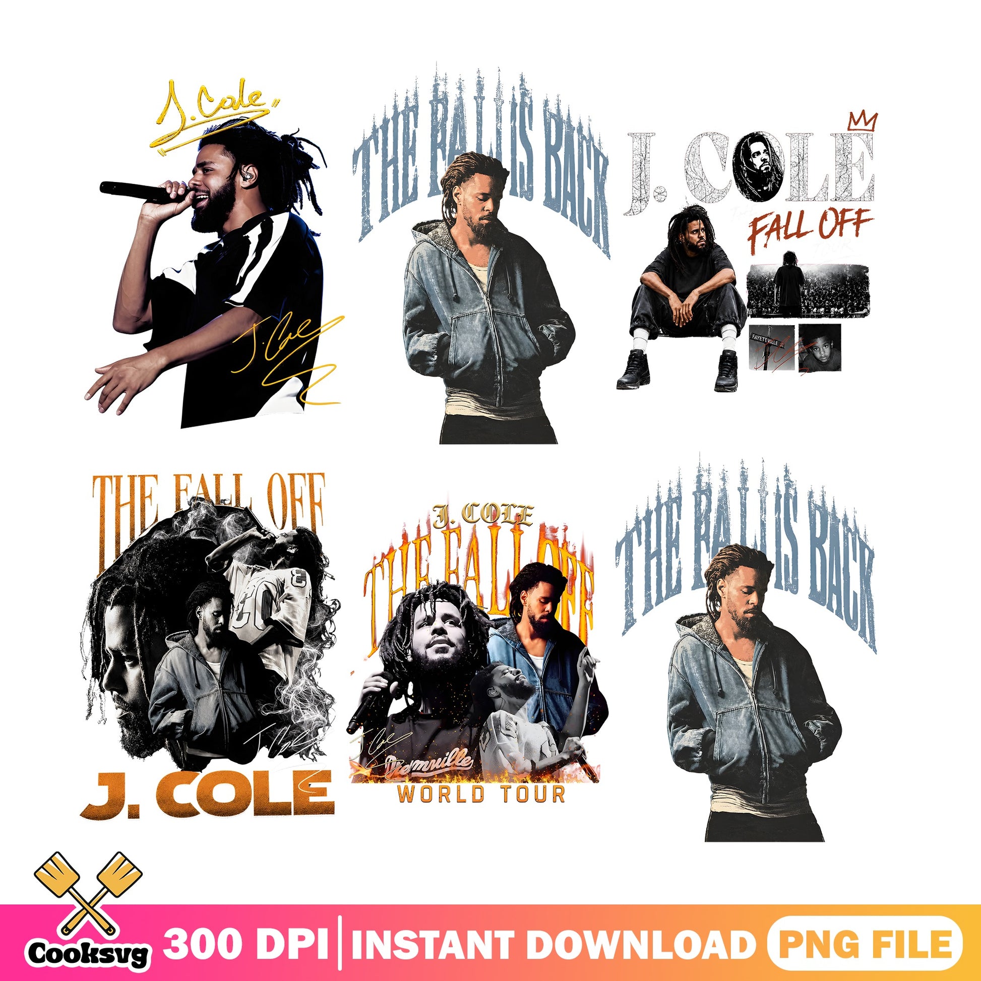 J Cole PNG Bundle, The Fall Off Rapper PNG, Hip Hop PNG