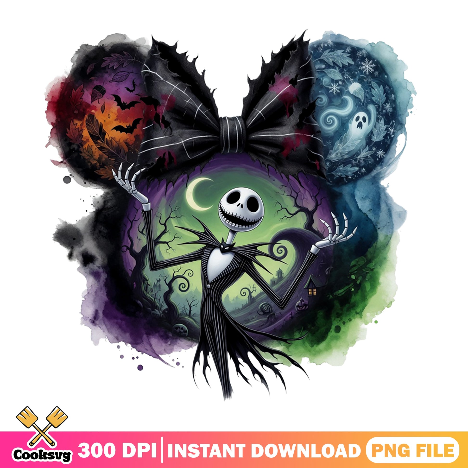 Jack Skellington Mickey Ears PNG, Halloween PNG, Disney PNG