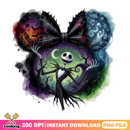Jack Skellington Mickey Ears PNG, Halloween PNG, Disney PNG