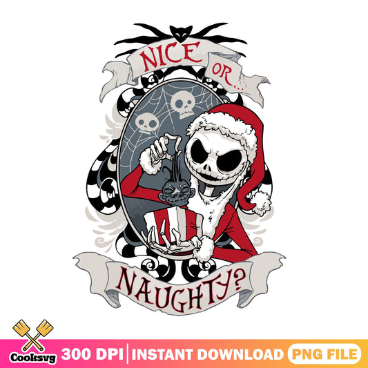 Jack Skellington Nice Or Naughty PNG, Christmas PNG, Disney PNG