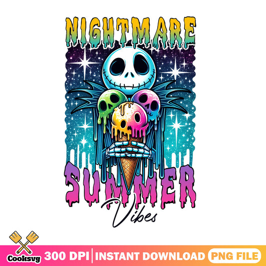 Jack Skellington Nightmare Summer Vibes PNG, Jack Skellington PNG, Summer PNG