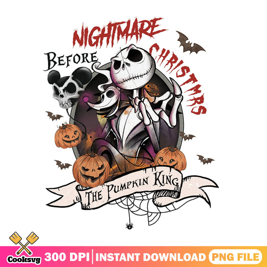 Jack Skellington Pumpkin King PNG, Nightmare Before Christmas PNG