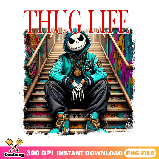 Jack Skellington Thug Life PNG, Halloween Gangster PNG, Nightmare PNG