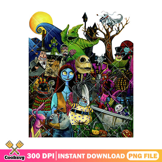 Jack and family design png, this is halloween png, disney friend png