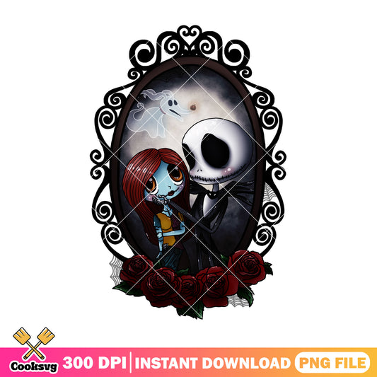 Jack and sally chibi png, halloween horror png, chibi jack png