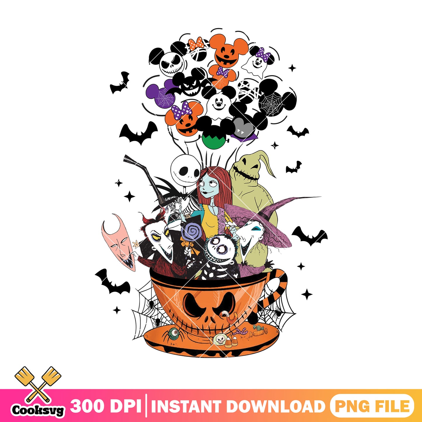 Jack friends pumpkin cup png, jack friends png, nightmare halloween png