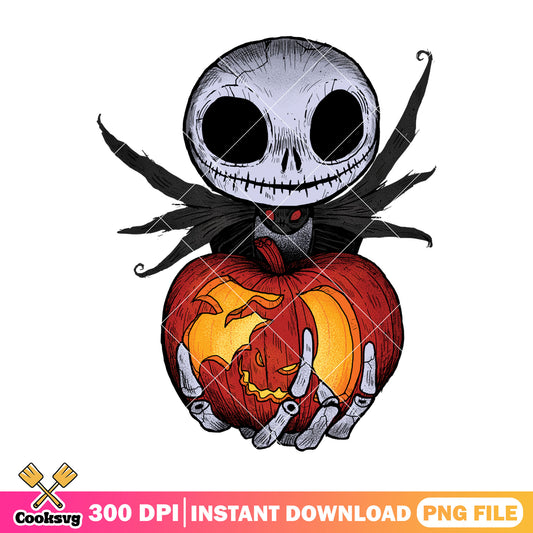 Jack horror pumpkin png, halloween art png, jack skellington png