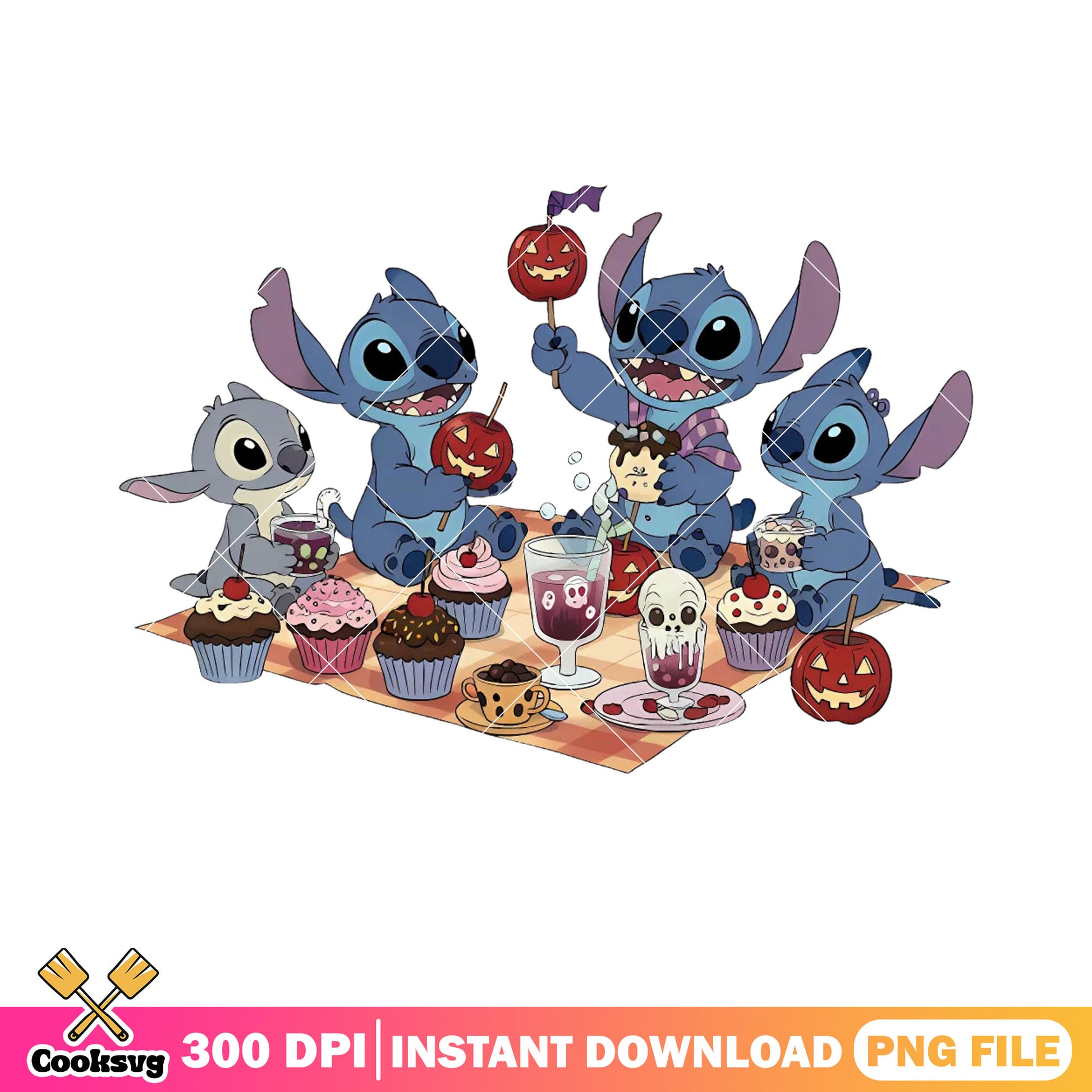 Jack o lantern candy png, stitch family png, happy halloween png