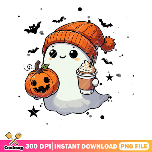 Jack o lantern ghost scary png, orange beanie png, halloween scary png