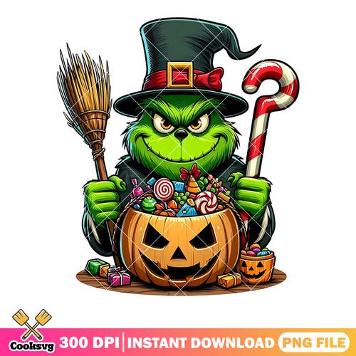 Jack o lantern witch costume png, the grinch png, cute halloween png