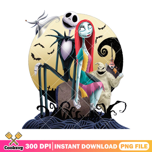 Jack sally sitting png, disney art png, halloween spirit png