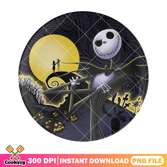 Jack with big moon png, disney world png, halloween disney png