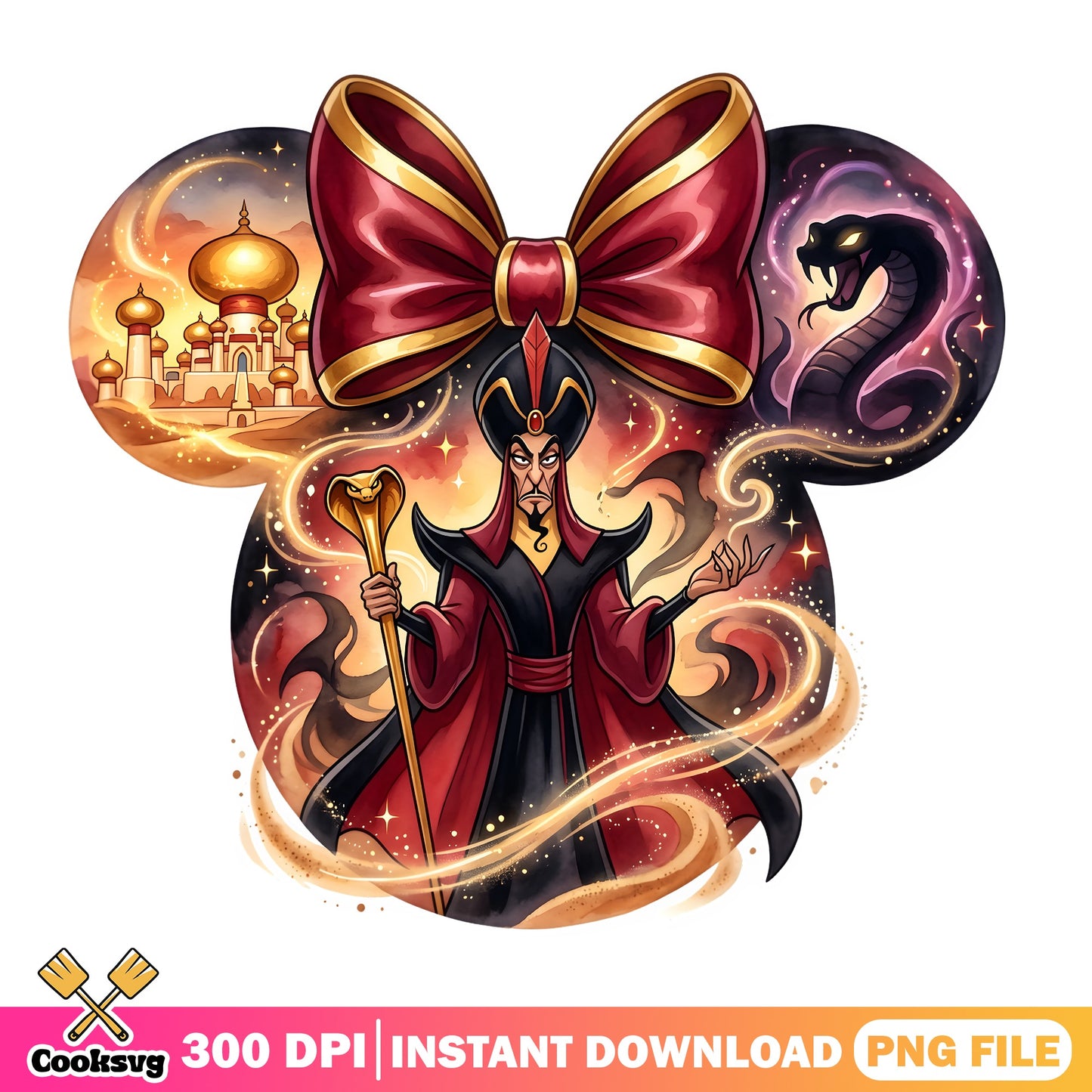 Jafar Disney Villain Minnie Ears PNG, Aladdin PNG, Disney PNG